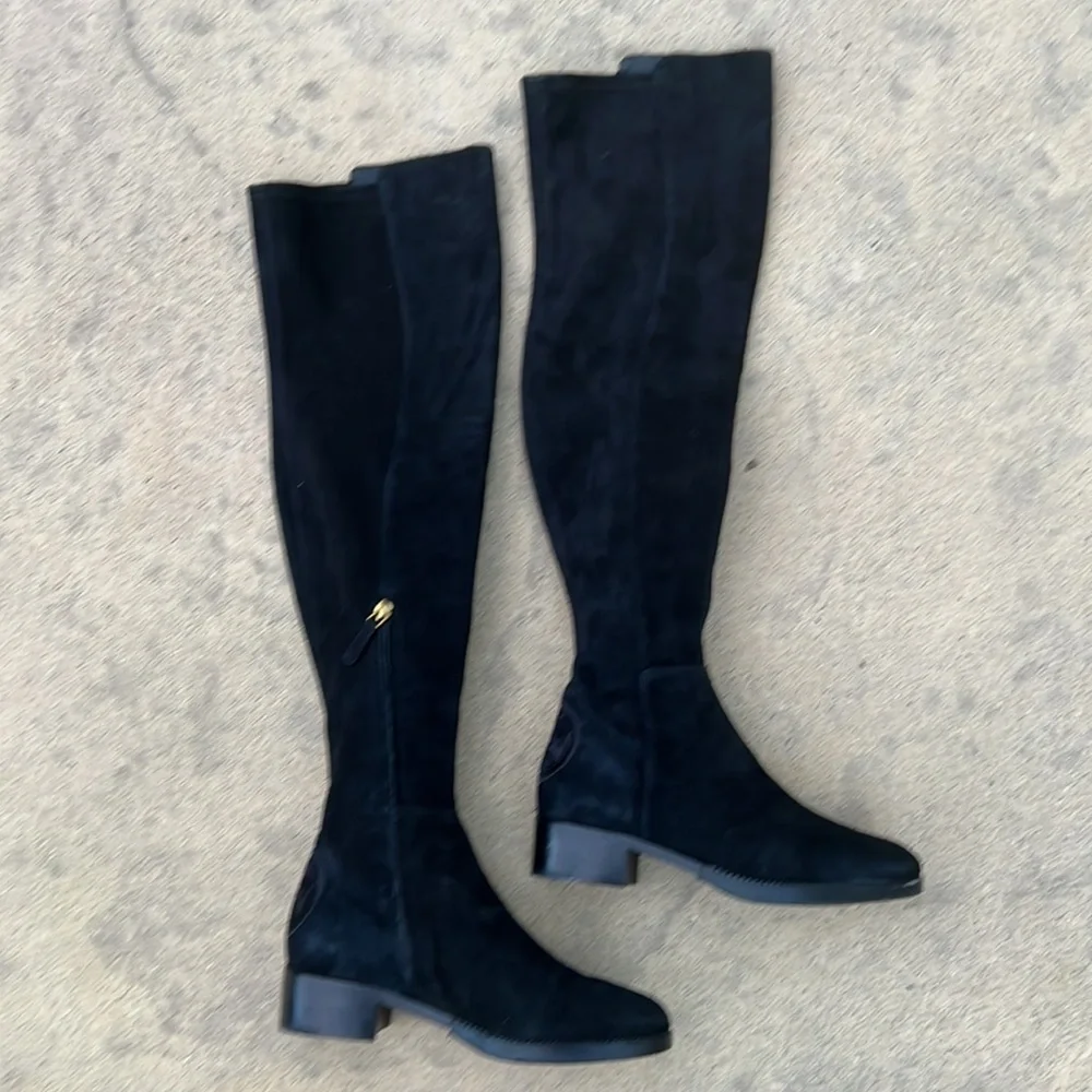 Tory Burch Thea Black Suede Over the Knee Boots Women's Size 7 New w/o box!